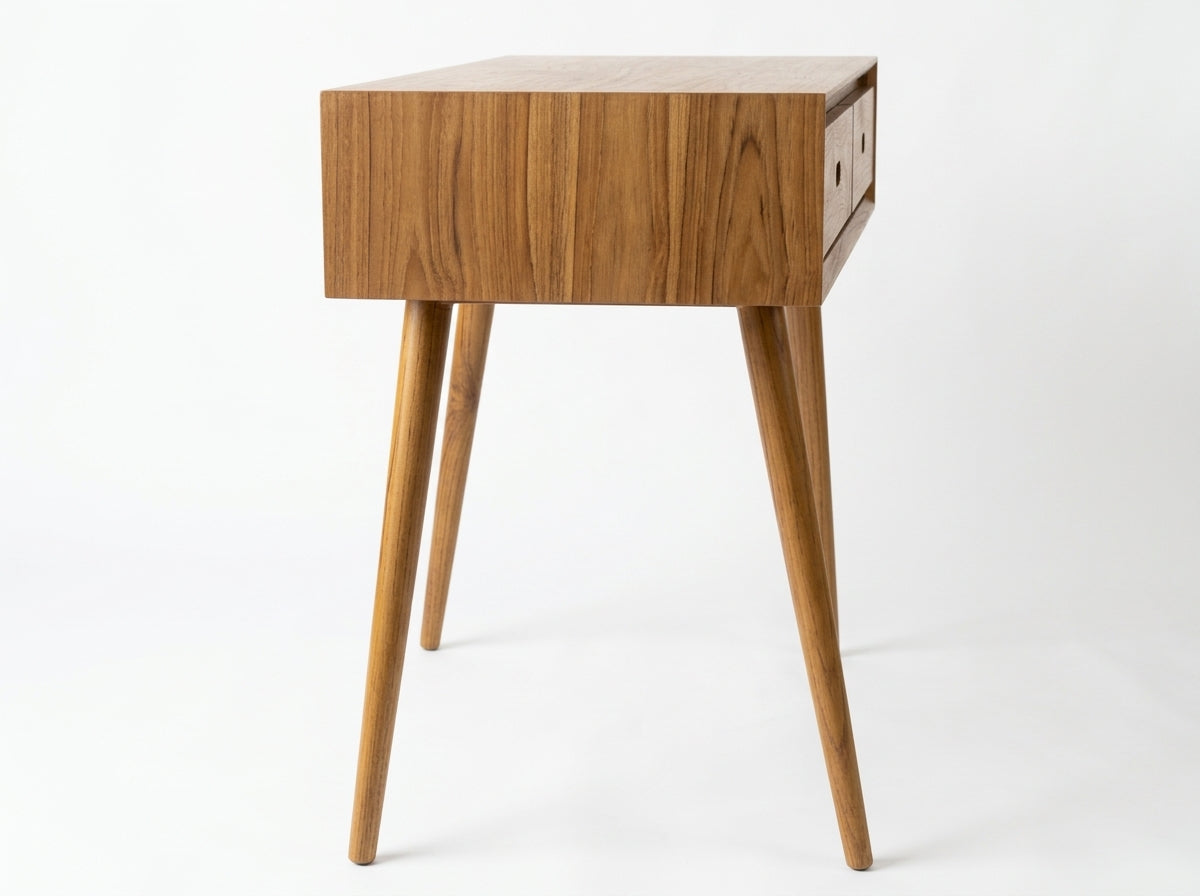Teak console Adivi Square 2 Drawer – boho furniture handcrafted in Bali by BaliSouk (vue 4)