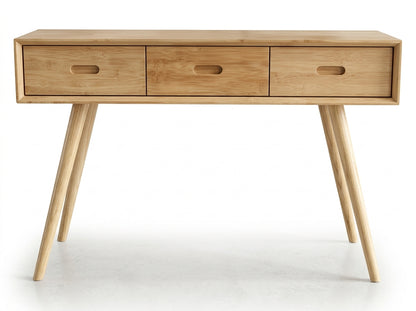 Teak console Adivi Square 3 Drawer – boho furniture handcrafted in Bali by BaliSouk (vue 3)