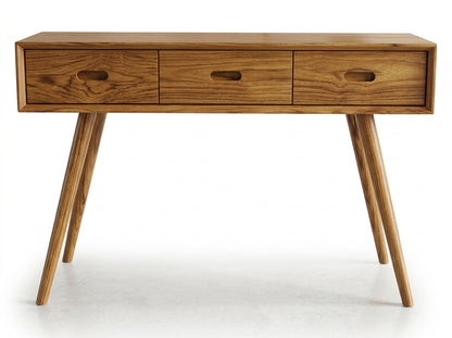 Teak console Adivi Square 3 Drawer – boho furniture handcrafted in Bali by BaliSouk (vue 4)