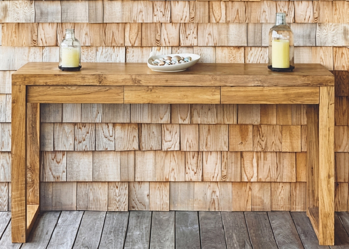 Teak console Lucky 2 And 3 Drawer – boho furniture handcrafted in Bali by BaliSouk (vue 12)