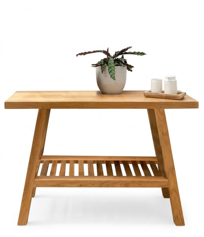 Teak console Trapeze – boho furniture handcrafted in Bali by BaliSouk (vue 7)