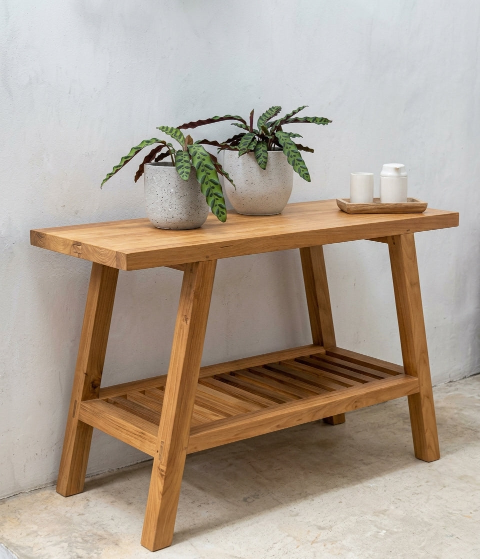 Teak console Trapeze – boho furniture handcrafted in Bali by BaliSouk (vue 14)