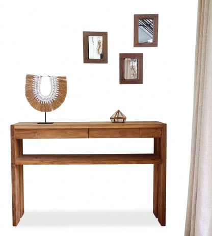 Teak console Seken – boho furniture handcrafted in Bali by BaliSouk (vue 3)
