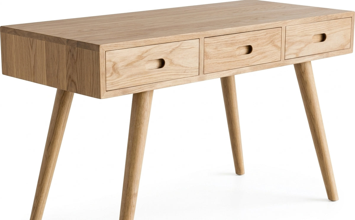 Teak desk AD 3 Drawer – boho furniture handcrafted in Bali by BaliSouk