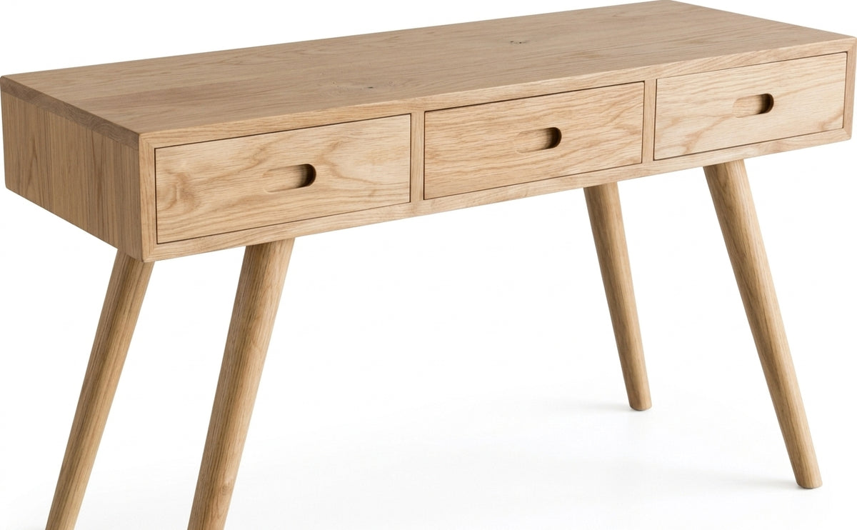 Teak desk AD 3 Drawer – boho furniture handcrafted in Bali by BaliSouk (vue 3)