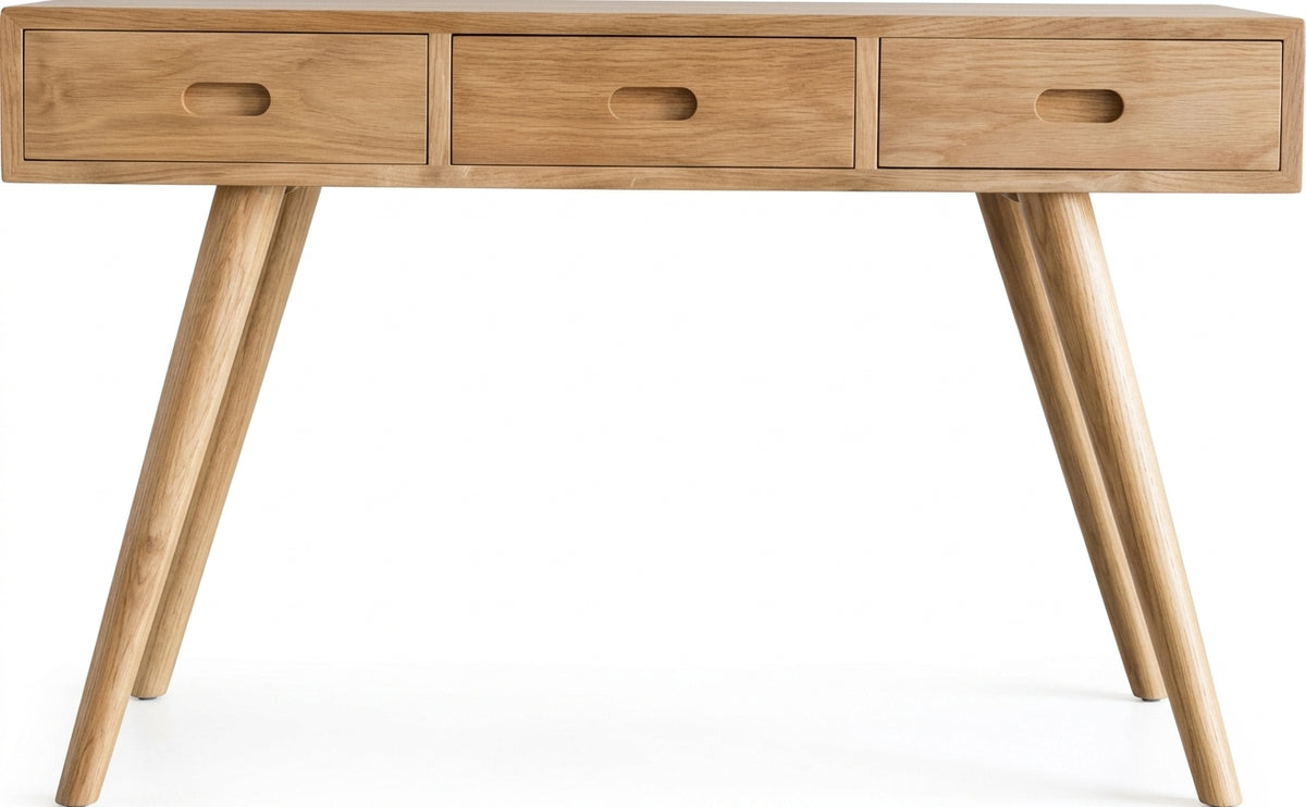 Teak desk AD 3 Drawer – boho furniture handcrafted in Bali by BaliSouk (vue 4)
