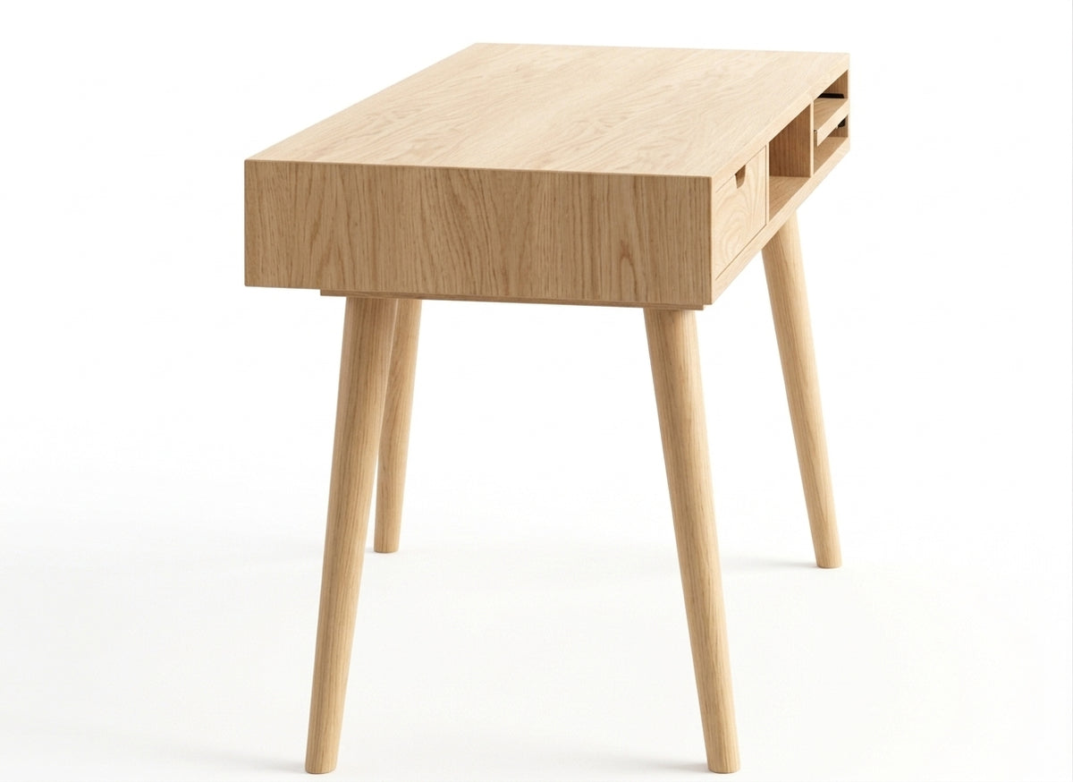 Teak desk AD – boho furniture handcrafted in Bali by BaliSouk (vue 3)