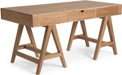 Teak desk Kamera 3 Drawer – boho furniture handcrafted in Bali by BaliSouk