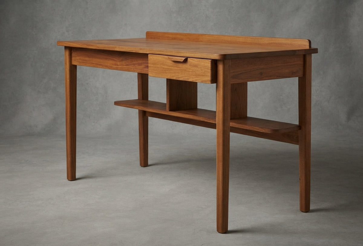 Teak desk Tulis – boho furniture handcrafted in Bali by BaliSouk