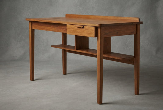 Teak desk Tulis – boho furniture handcrafted in Bali by BaliSouk