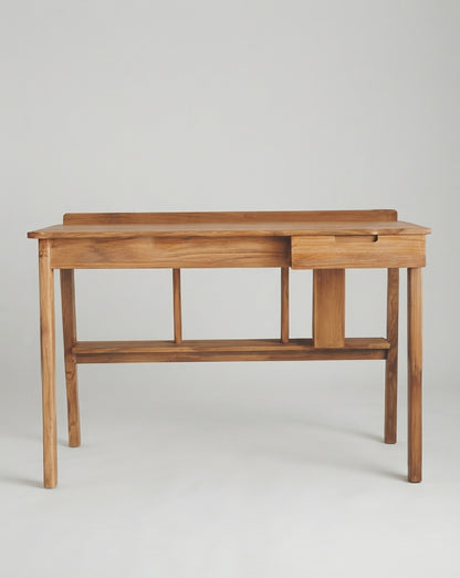 Teak desk Tulis – boho furniture handcrafted in Bali by BaliSouk (vue 3)