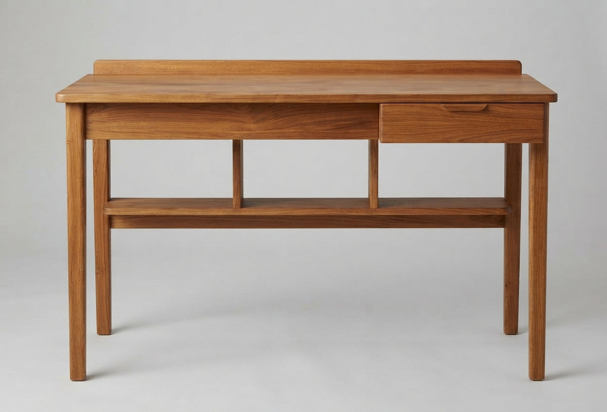 Teak desk Tulis – boho furniture handcrafted in Bali by BaliSouk (vue 4)