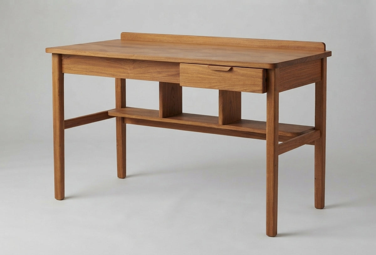Teak desk Tulis – boho furniture handcrafted in Bali by BaliSouk (vue 5)