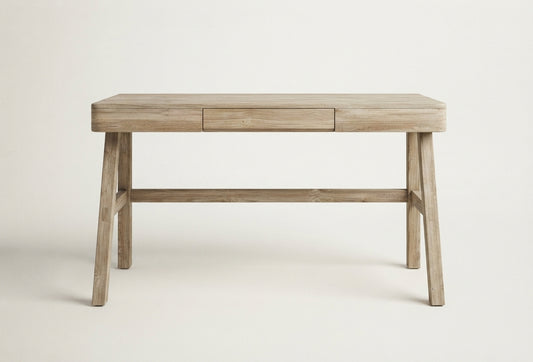 Teak desk Tiara – boho furniture handcrafted in Bali by BaliSouk