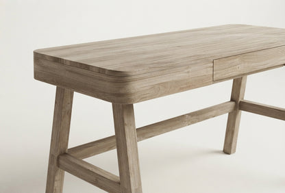 Teak desk Tiara – boho furniture handcrafted in Bali by BaliSouk (vue 2)