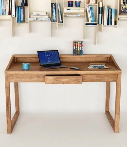 Teak desk Baru – boho furniture handcrafted in Bali by BaliSouk (vue 2)