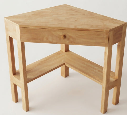 Teak corner desk Snori – boho furniture handcrafted in Bali by BaliSouk