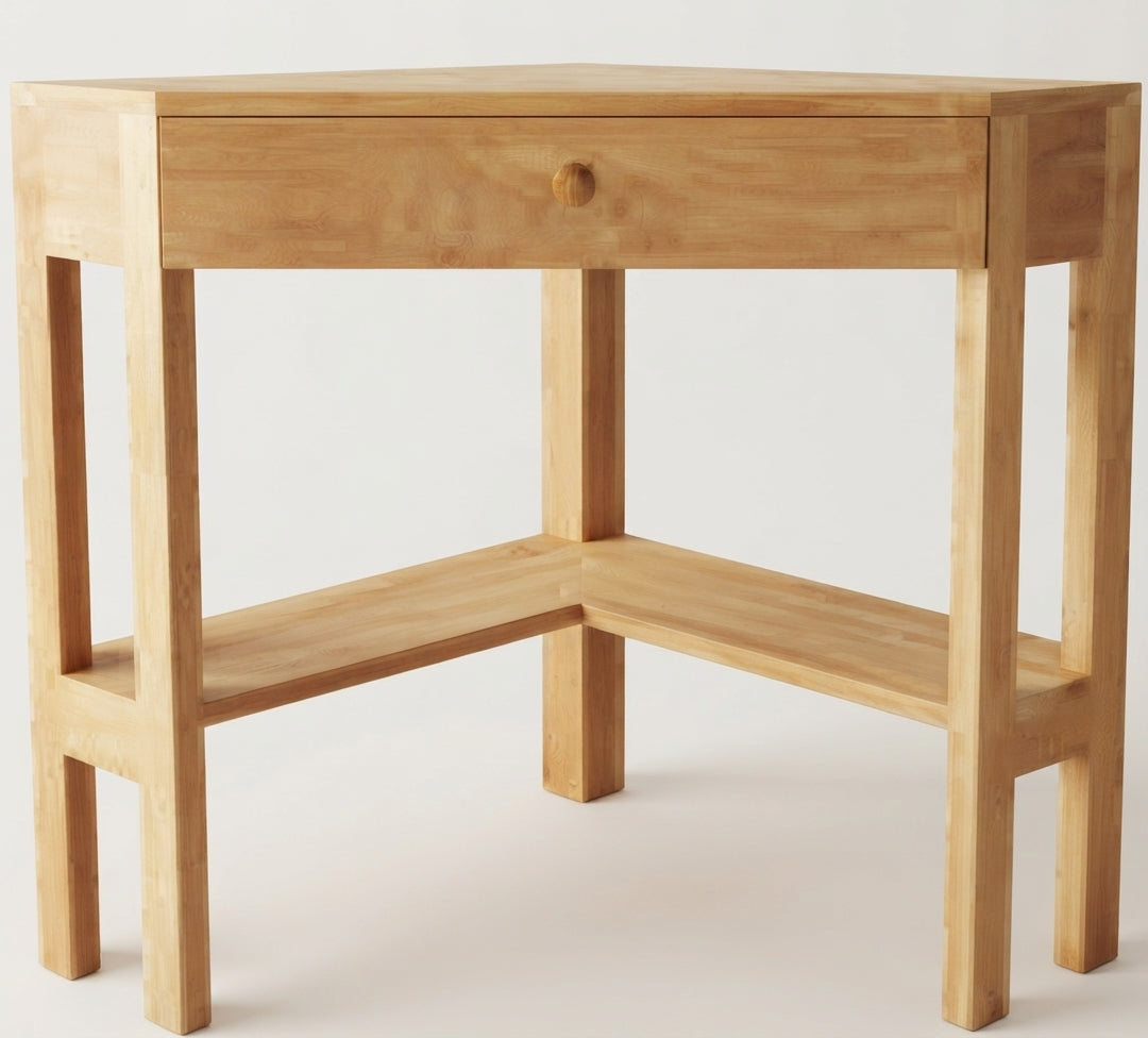Teak corner desk Snori – boho furniture handcrafted in Bali by BaliSouk (vue 3)