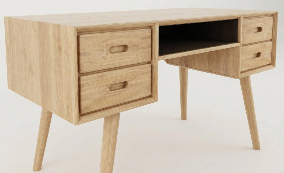 Teak desk Timoner – boho furniture handcrafted in Bali by BaliSouk
