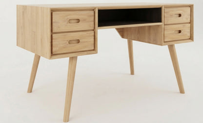 Teak desk Timoner – boho furniture handcrafted in Bali by BaliSouk (vue 2)