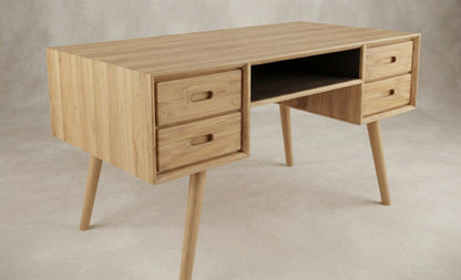 Teak desk Timoner – boho furniture handcrafted in Bali by BaliSouk (vue 3)