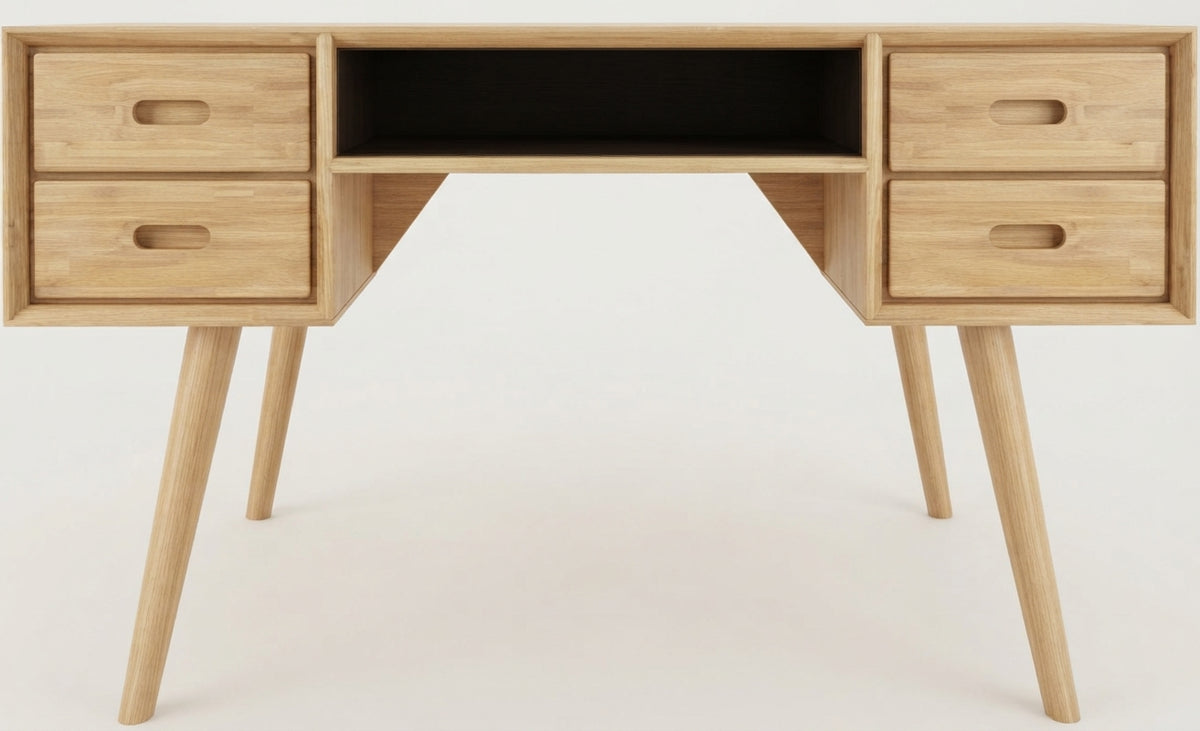 Teak desk Timoner – boho furniture handcrafted in Bali by BaliSouk (vue 5)