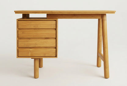 Teak desk Zoe 4 Drawer – boho furniture handcrafted in Bali by BaliSouk (vue 2)