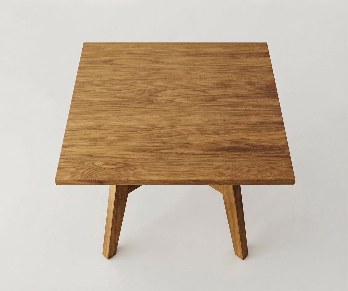 Teak dining table Metis Square – boho furniture handcrafted in Bali by BaliSouk (vue 13)