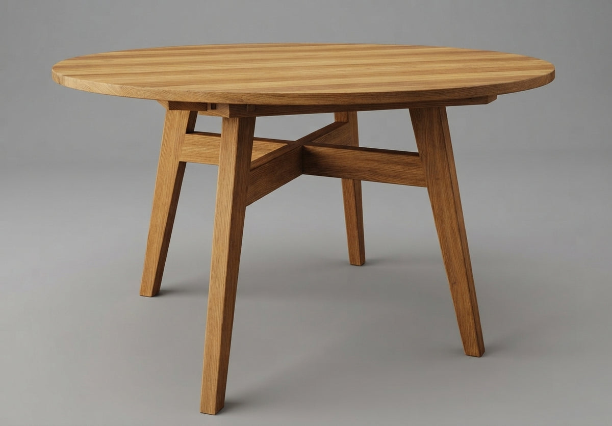Teak dining table Metis Round – boho furniture handcrafted in Bali by BaliSouk (vue 10)