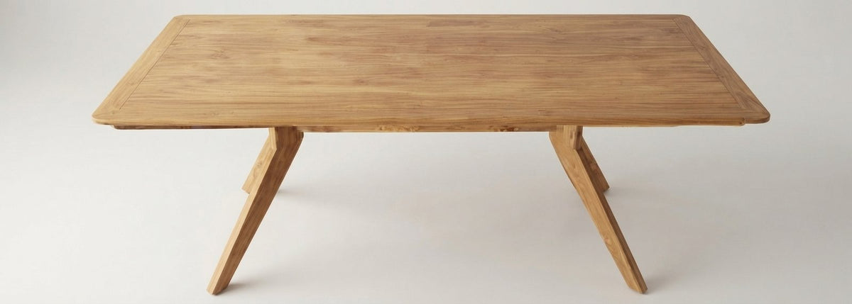 Teak dining table Salsa – boho furniture handcrafted in Bali by BaliSouk (vue 3)