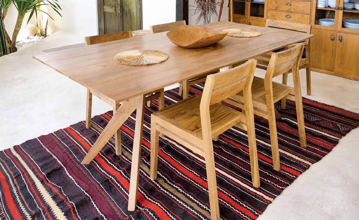 Teak dining table Salsa – boho furniture handcrafted in Bali by BaliSouk (vue 4)