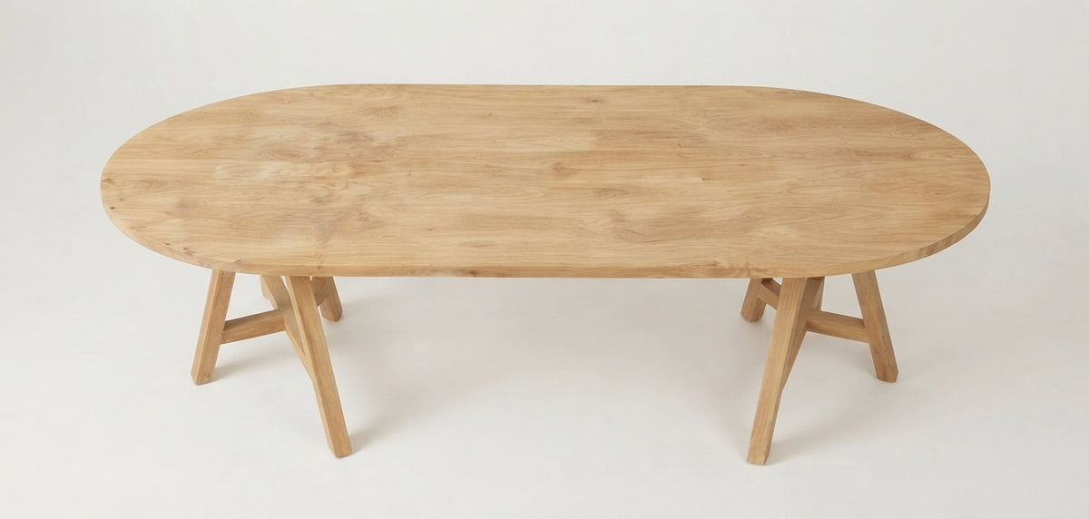 Teak dining table Oval – boho furniture handcrafted in Bali by BaliSouk (vue 10)