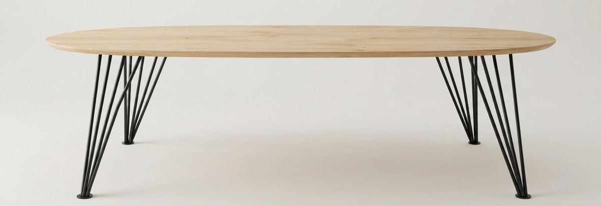 Teak dining table Elips – boho furniture handcrafted in Bali by BaliSouk (vue 14)
