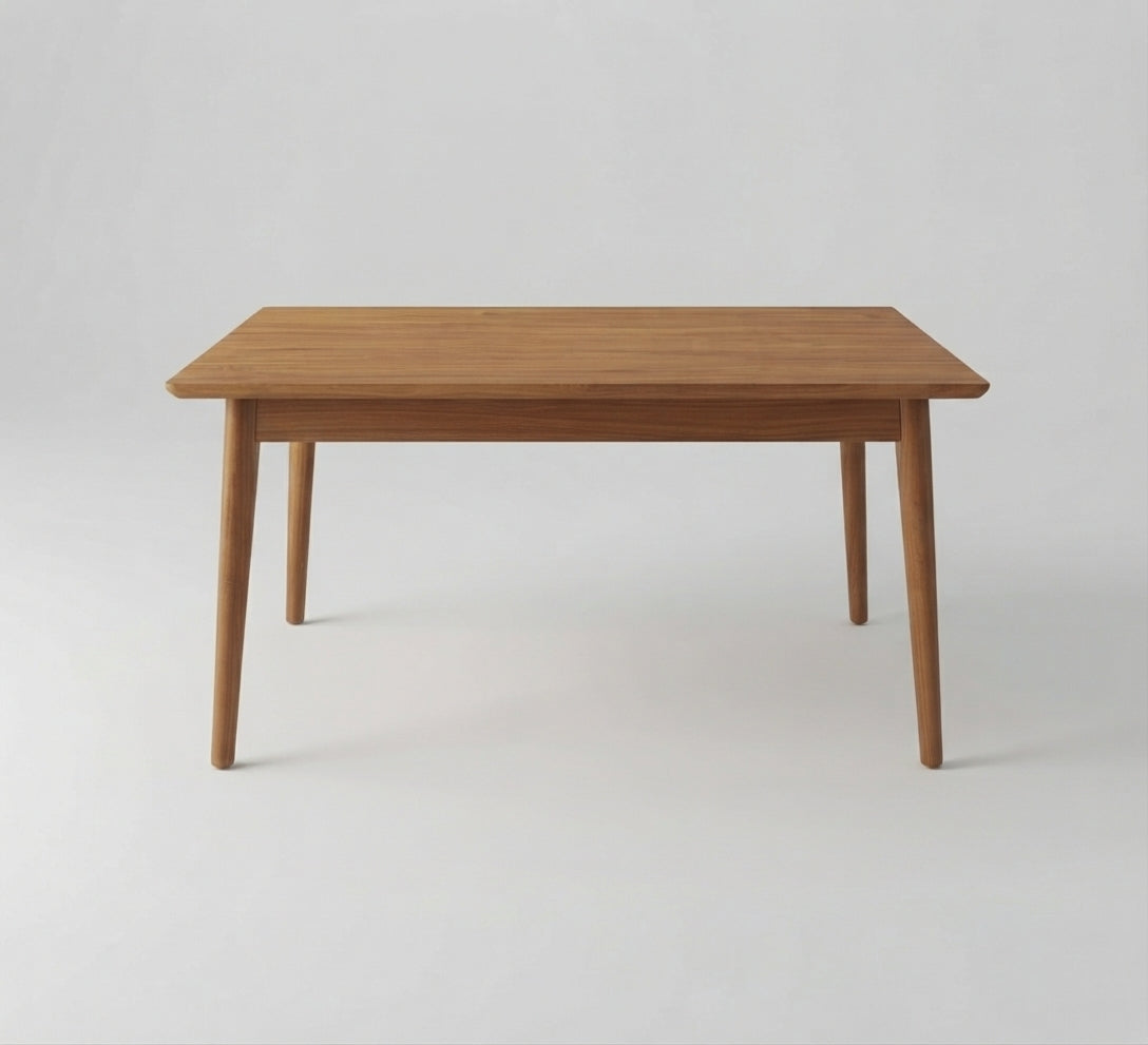 Teak dining table Retro – boho furniture handcrafted in Bali by BaliSouk (vue 2)