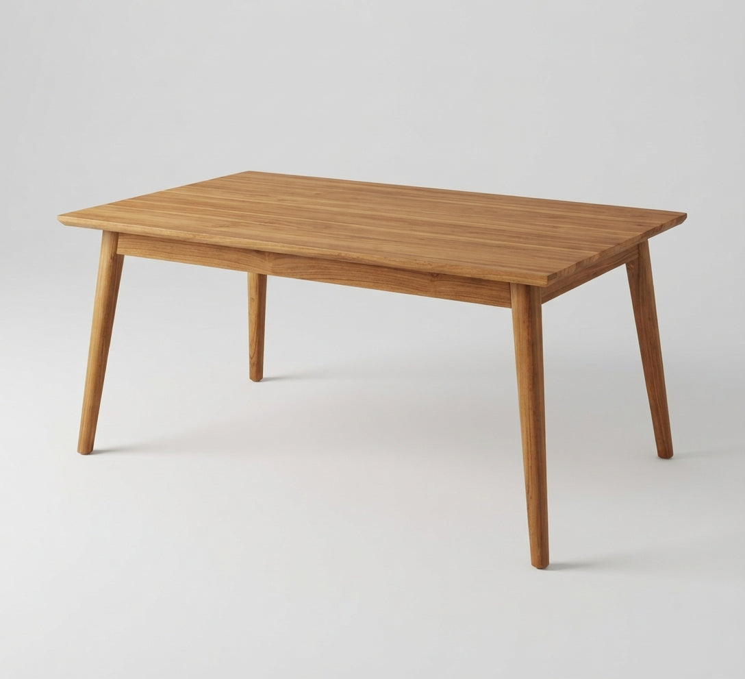 Teak dining table Retro – boho furniture handcrafted in Bali by BaliSouk (vue 4)