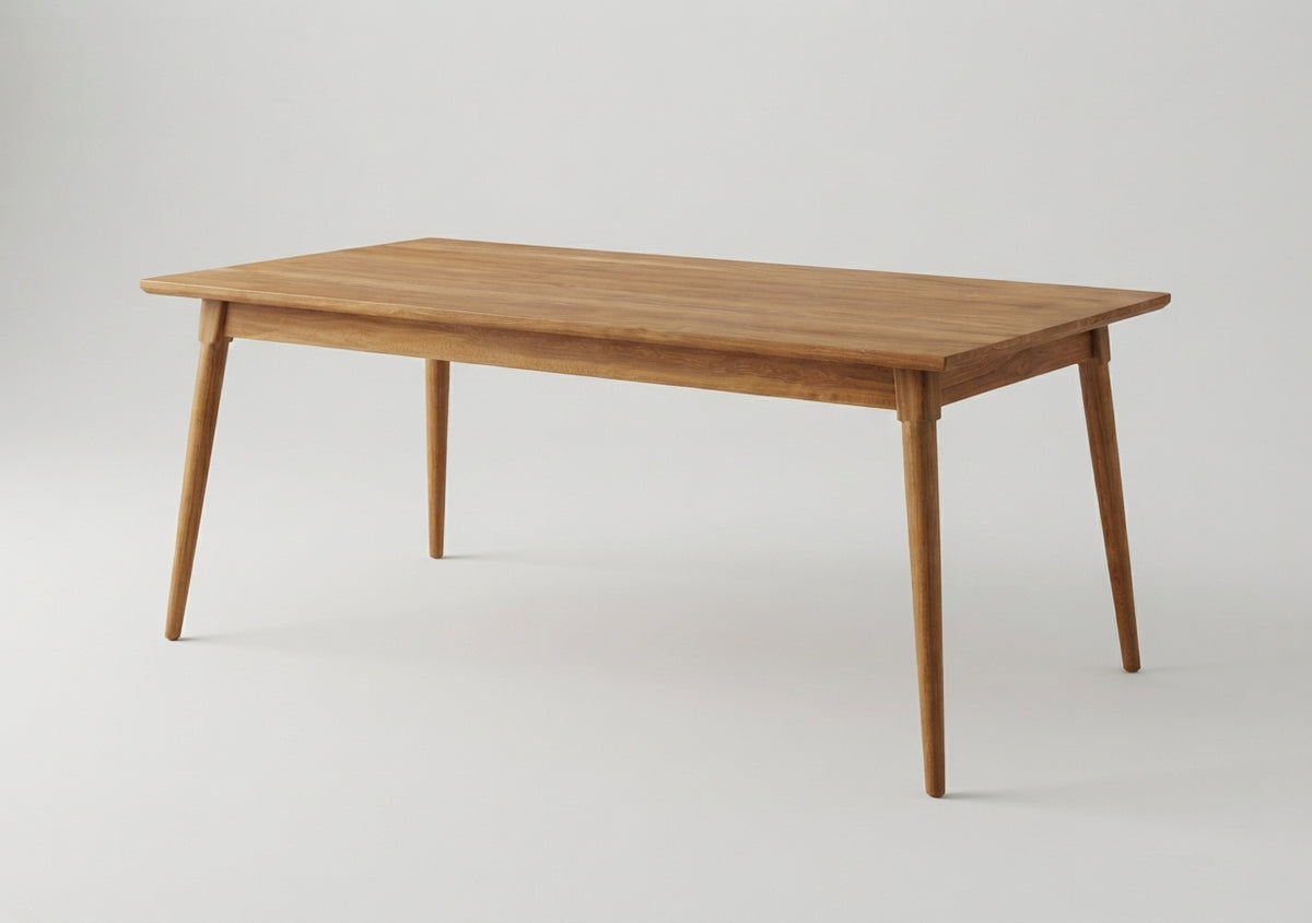 Teak dining table Retro – boho furniture handcrafted in Bali by BaliSouk (vue 14)