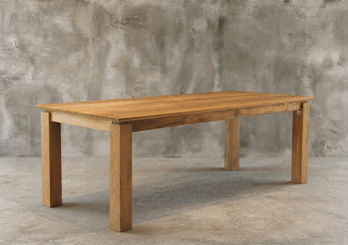 Teak dining table Justin – boho furniture handcrafted in Bali by BaliSouk (vue 2)