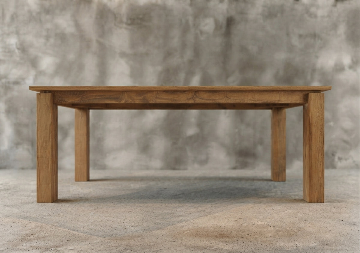 Teak dining table Justin – boho furniture handcrafted in Bali by BaliSouk (vue 3)
