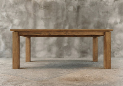 Teak dining table Justin – boho furniture handcrafted in Bali by BaliSouk (vue 3)