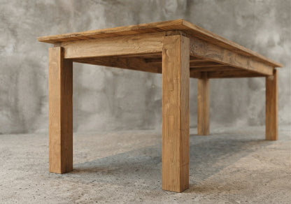 Teak dining table Justin – boho furniture handcrafted in Bali by BaliSouk (vue 4)