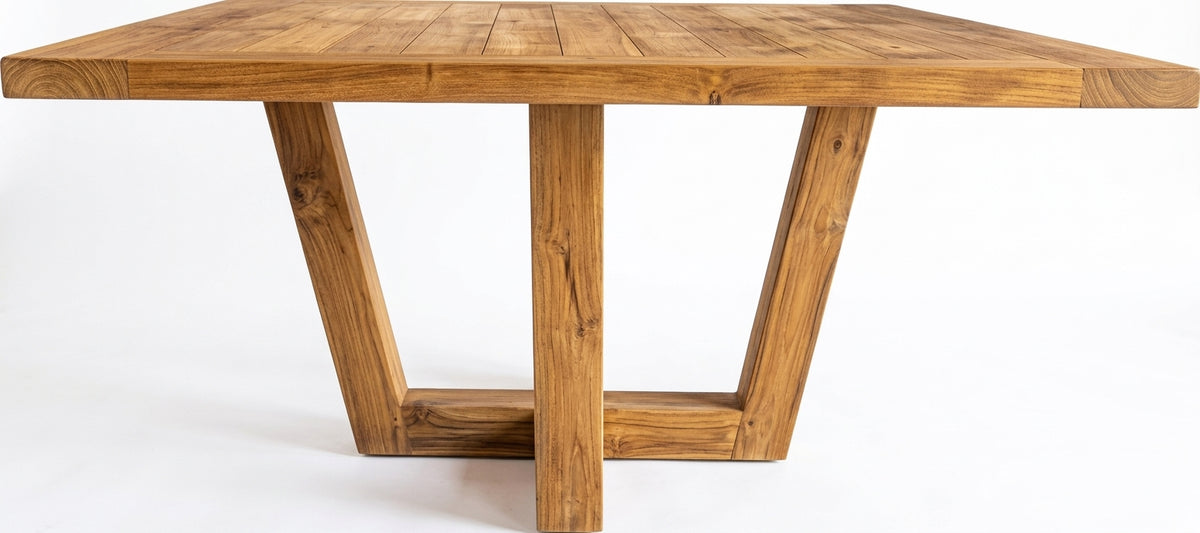 Teak dining table Shuka – boho furniture handcrafted in Bali by BaliSouk (vue 4)