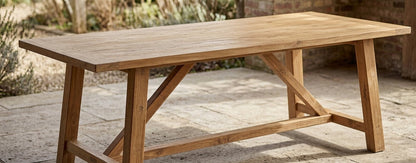 Teak dining table Ranna – boho furniture handcrafted in Bali by BaliSouk (vue 5)