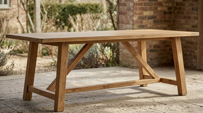 Teak dining table Ranna – boho furniture handcrafted in Bali by BaliSouk (vue 8)