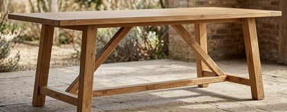 Teak dining table Ranna – boho furniture handcrafted in Bali by BaliSouk (vue 12)
