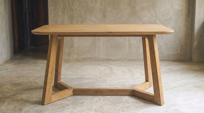 Teak dining table Lee – boho furniture handcrafted in Bali by BaliSouk (vue 13)