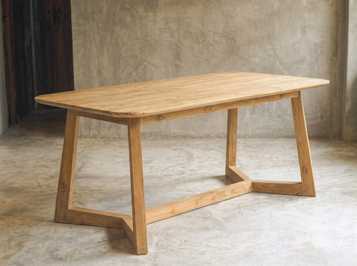 Teak dining table Lee – boho furniture handcrafted in Bali by BaliSouk (vue 19)