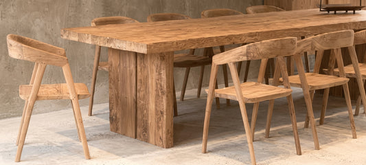 Teak dining table Raja – boho furniture handcrafted in Bali by BaliSouk