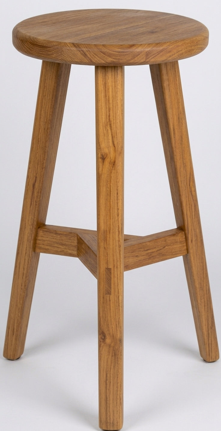 Teak bar stool Arno – boho furniture handcrafted in Bali by BaliSouk