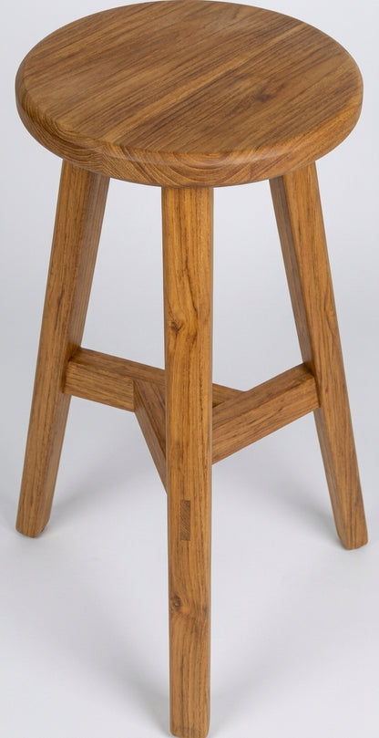 Teak bar stool Arno – boho furniture handcrafted in Bali by BaliSouk (vue 2)