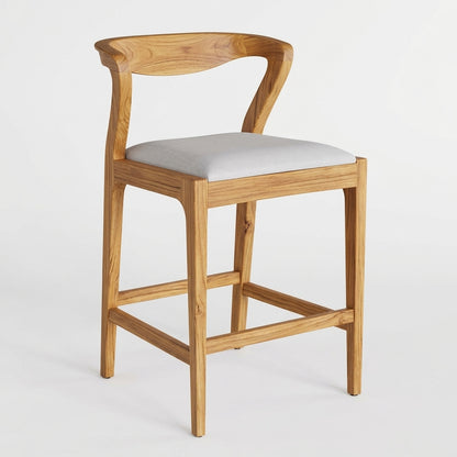 Teak bar stool Duda – boho furniture handcrafted in Bali by BaliSouk